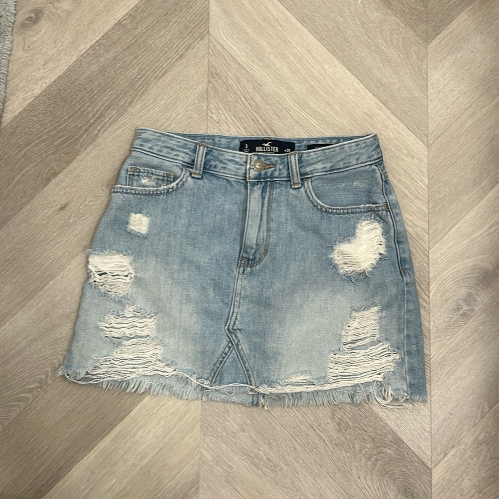 High rise denim skirt